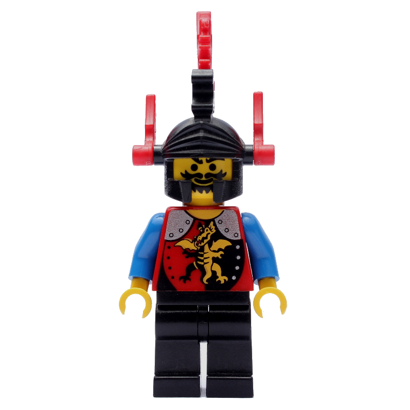 LEGO Knight (Dragon Knights) - Black Legs, Black Hips, Red Plumes (fig-006907)
