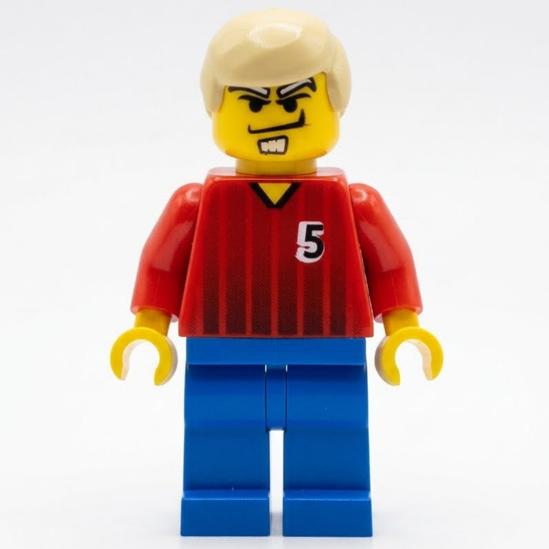 Soccer Player Red Torso, Blue Legs, #5
