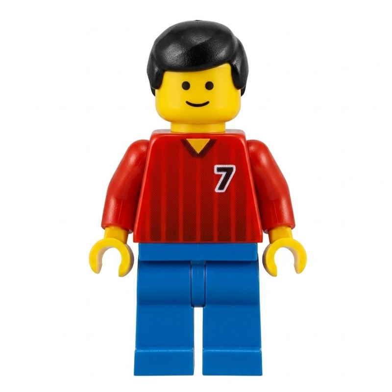 Soccer Player Red Torso, Blue Legs, #7