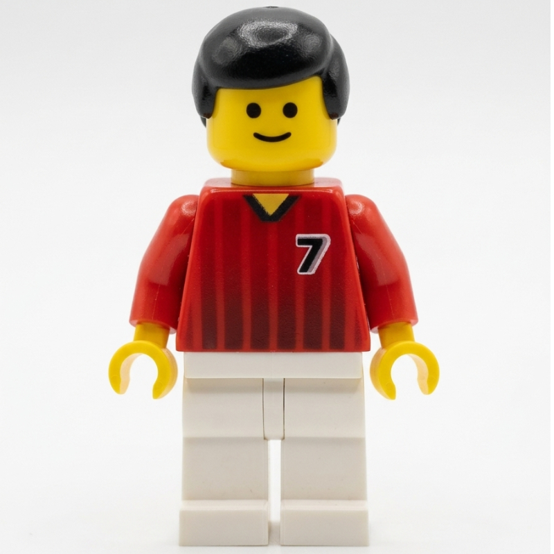 LEGO Soccer Player Red Torso, White Legs, #7 (fig-006937)