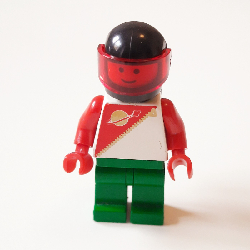 LEGO Futuron Spaceman, Red and Green with Airtanks and Trans-Red Visor (fig-006949)