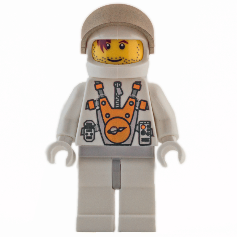 LEGO Mars Astronaut, Stubble, Printed Hair over Eyes (fig-006981)