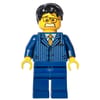 Man, Dark Blue Pinstripe Suit with Gold Tie, Black Hair, Glasses, 3626cpr0792