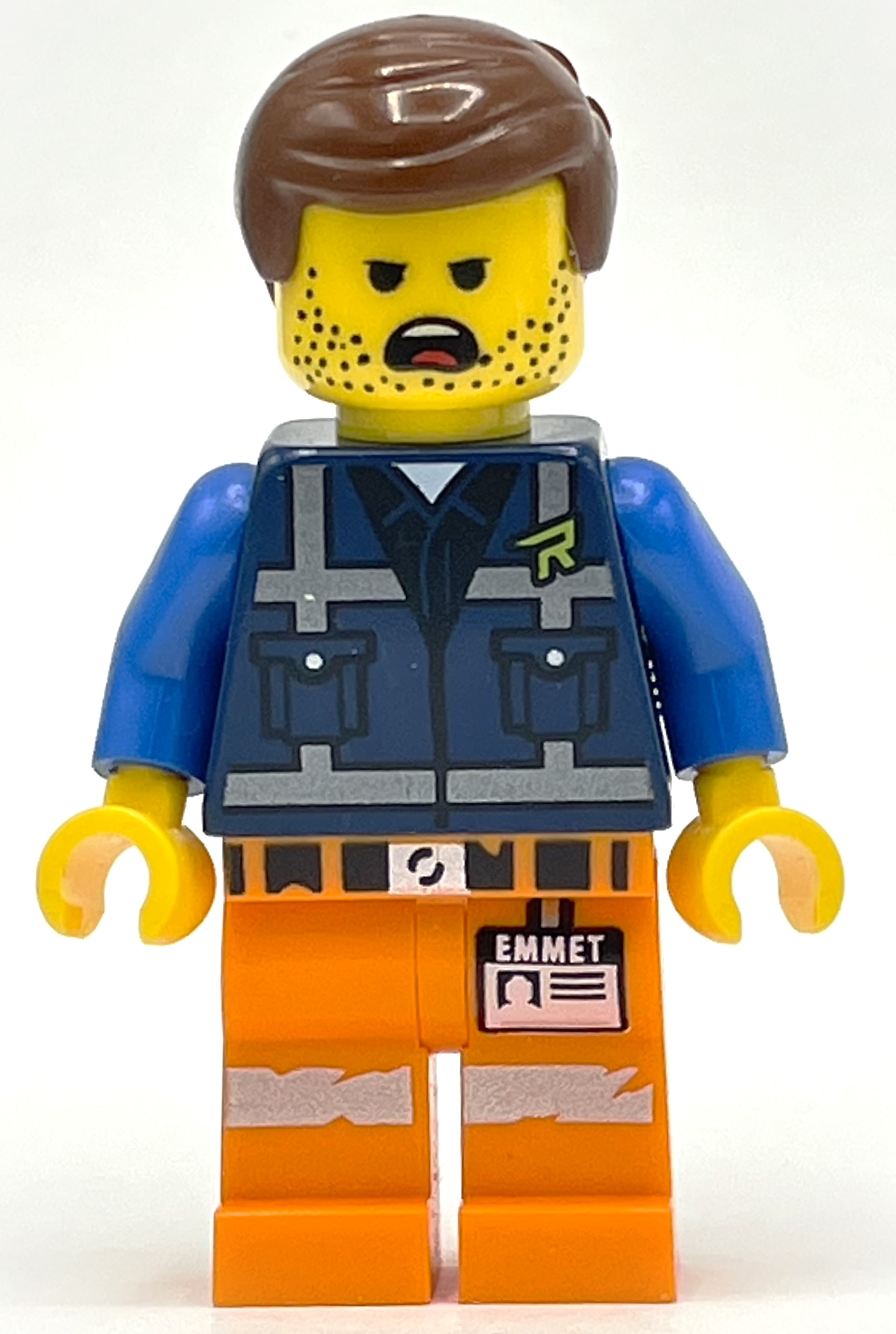 LEGO Emmet, Dark Blue Rex Dangervest Vest, Smudged Stubble (fig-007100)
