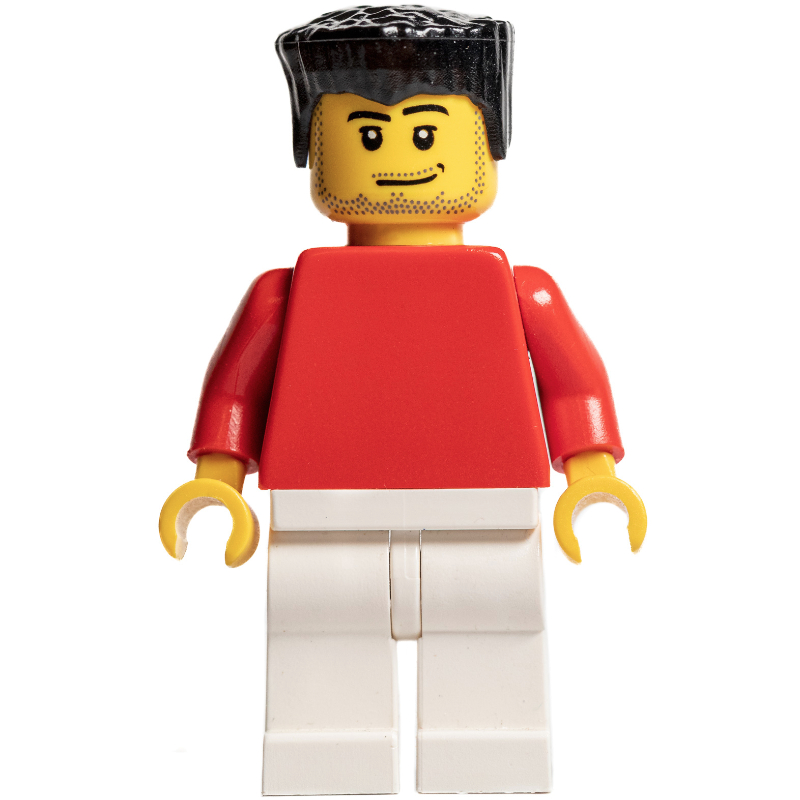 LEGO Soccer Player Red Plain Torso, White Legs 3 (fig-007124)