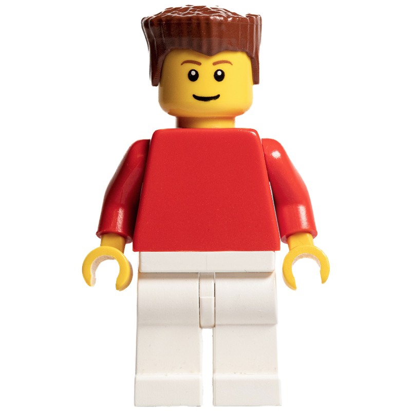 LEGO Soccer Player Red Plain Torso, White Legs 4 (fig-007125)