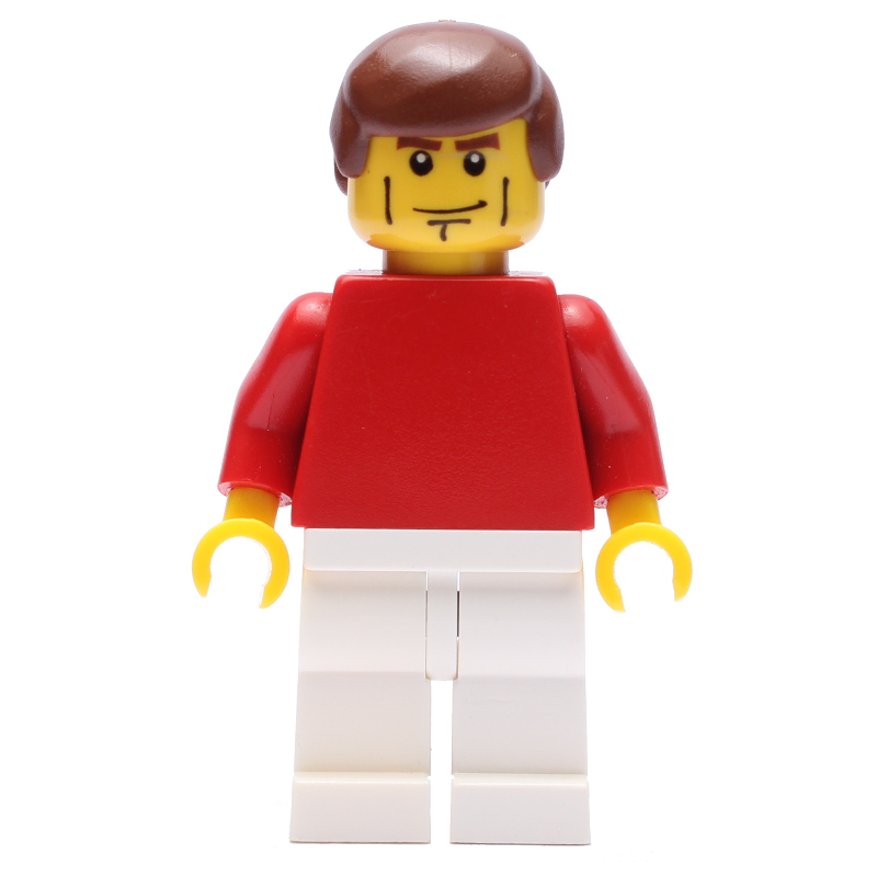 LEGO Soccer Player Red Plain Torso, White Legs 5 (fig-007126)