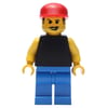 Man - Black Torso, Blue Legs, Red Cap