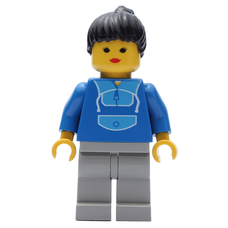 LEGO Woman - Blue Jogging Suite, Light Gray Legs (fig-007135)