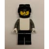Snowboarder, Dark Gray, Black Helmet, White Vest