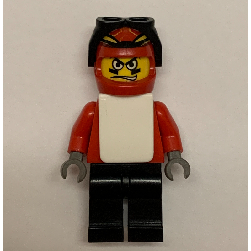 LEGO Snowboarder, Red, Black Legs, White Vest (fig-007148)