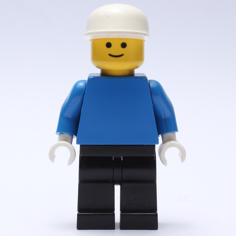 LEGO Man - Blue Torso, Black Legs, White Cap (fig-007158)