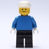 Man - Blue Torso, Black Legs, White Cap