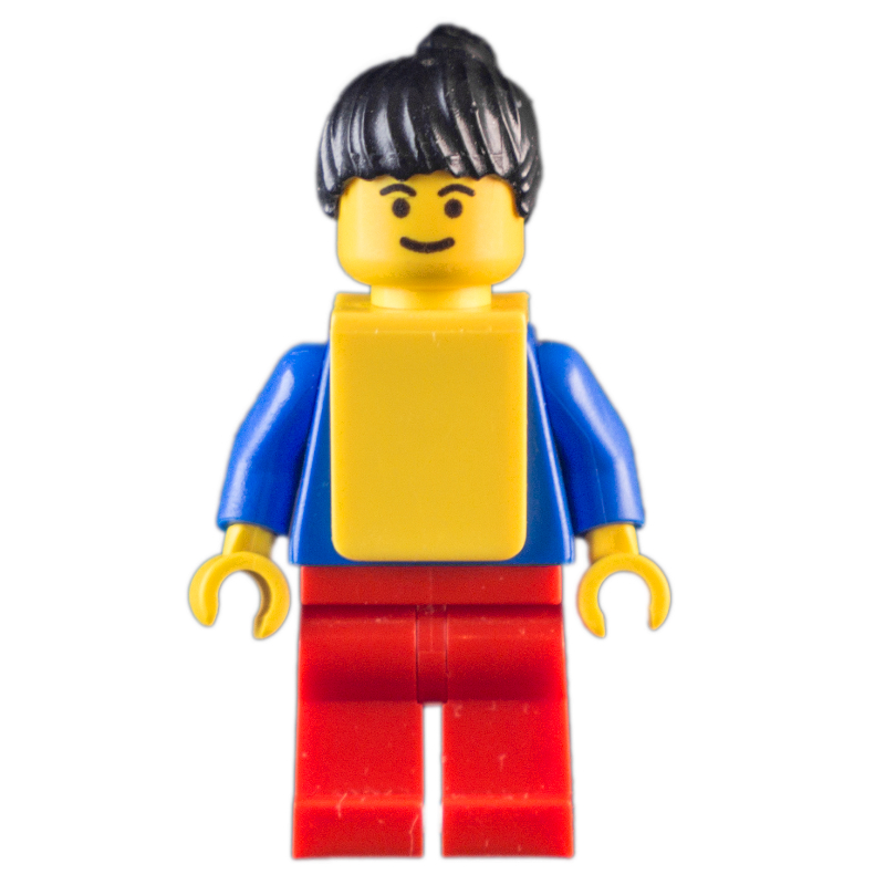 LEGO Soccer Player Blue Torso, Red Legs, Yellow Vest, Female 1 (fig-007177)