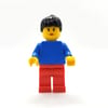 Soccer Player Blue Torso, Red Legs, Female 2