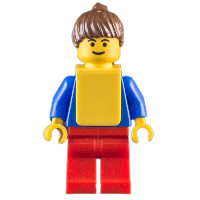 LEGO Soccer Player Blue Torso, Red Legs, Yellow Vest, Female 3 (fig-007179)