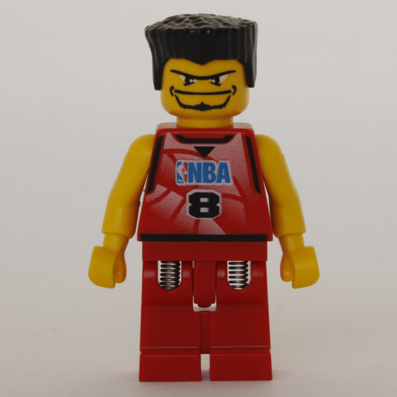 LEGO Basketball Player, Red  Torso, Red Legs #8, Black Hair (fig-007206)