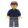 Man, Dark Blue Plaid Shirt, Dark Bluish Gray Legs, Silver Sunglasses
