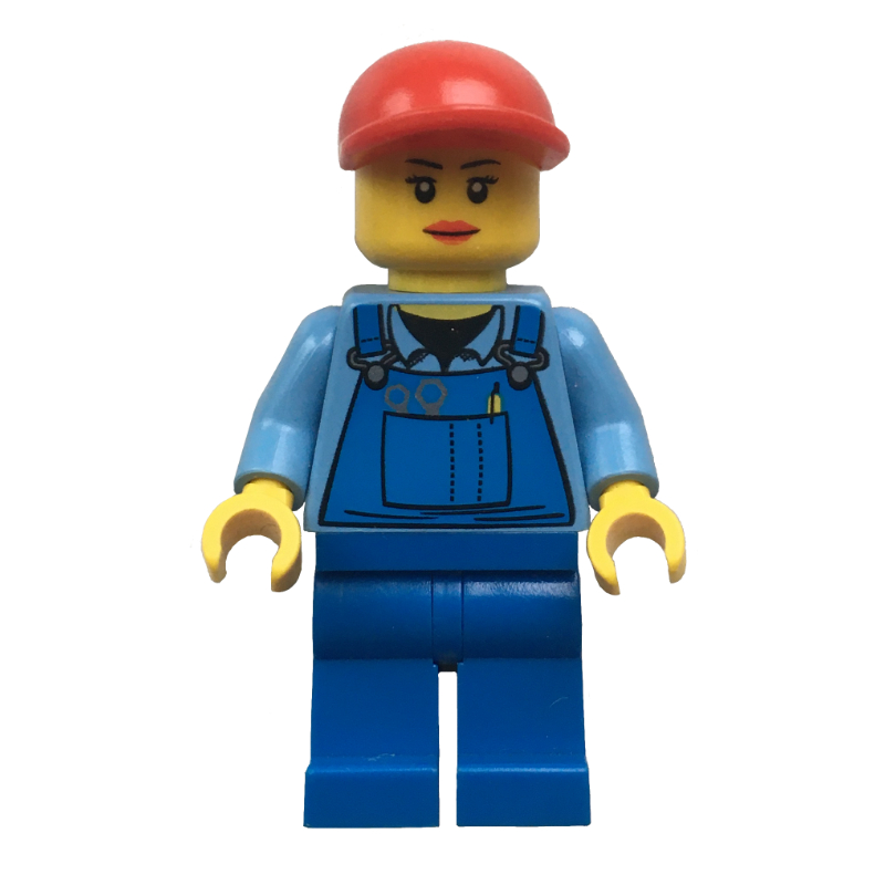LEGO Woman, Blue Overalls, Red Cap (fig-007240)