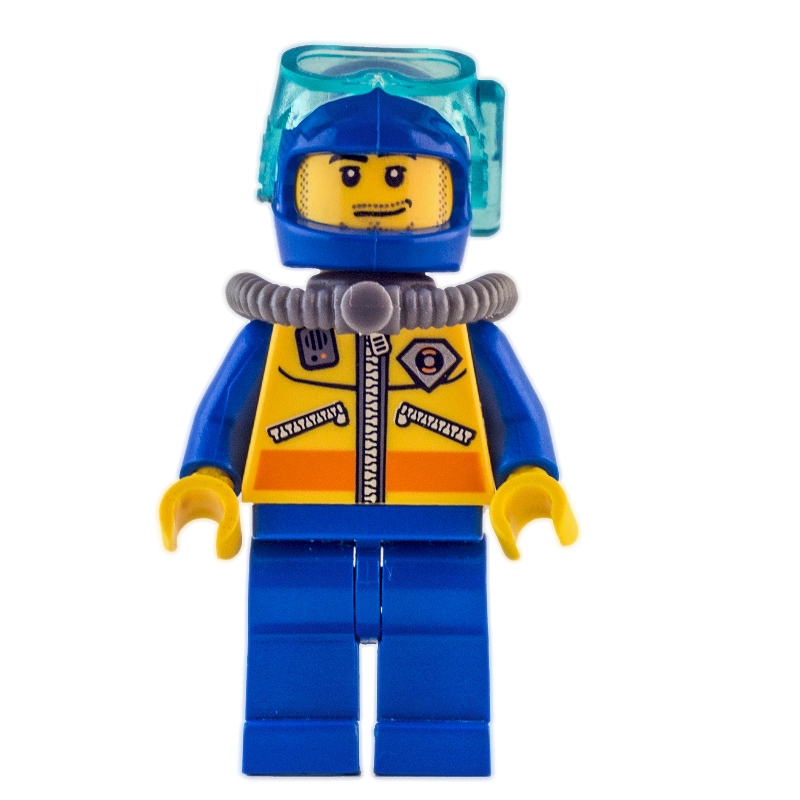 LEGO Coast Guard Diver, Blue Helmet, Airtank, Mask (fig-007248)
