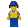 Coast Guard, Light Bluish Gray Shirt with Badge, Blue Cap, Ear Defenders, Yellow Life Vest