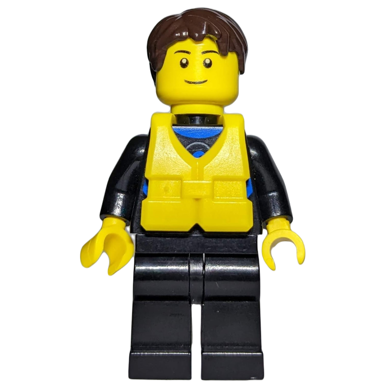 LEGO Man, Black Wetsuit, Yellow Life Vest (fig-007255)