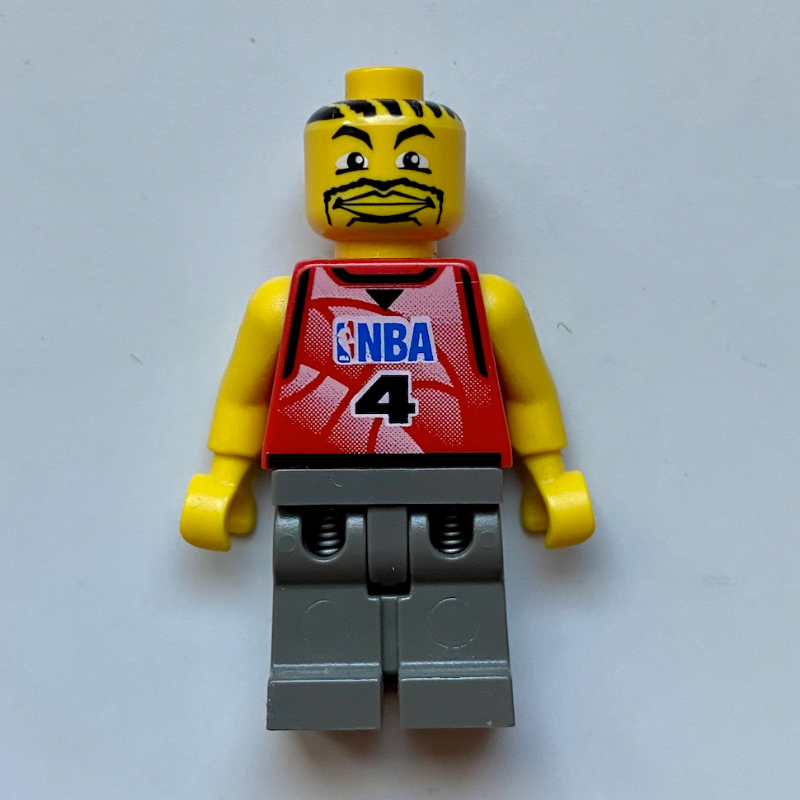 LEGO Basketball Player, Red Torso with #4, Dark Gray Legs (fig-007325)