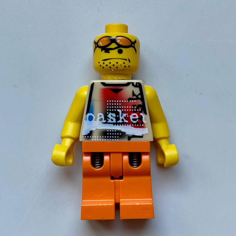 LEGO Basketball Player, White Torso, Orange Legs (fig-007326)