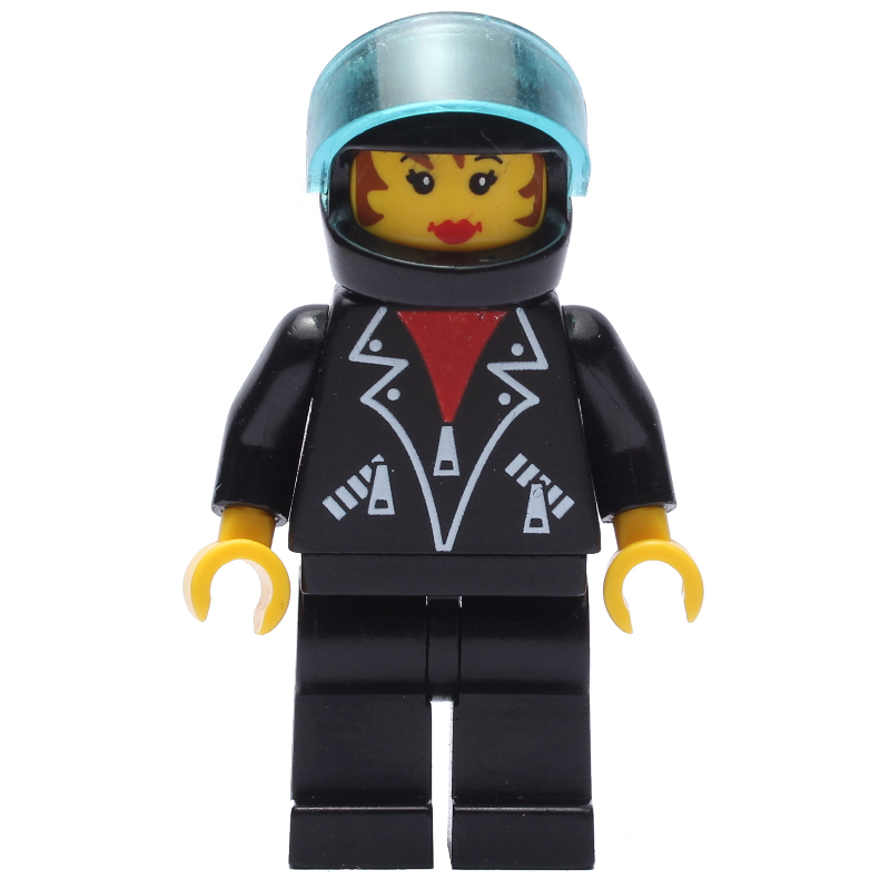 LEGO Black Jacket, Black Legs, Black Helmet, Female (fig-007350)