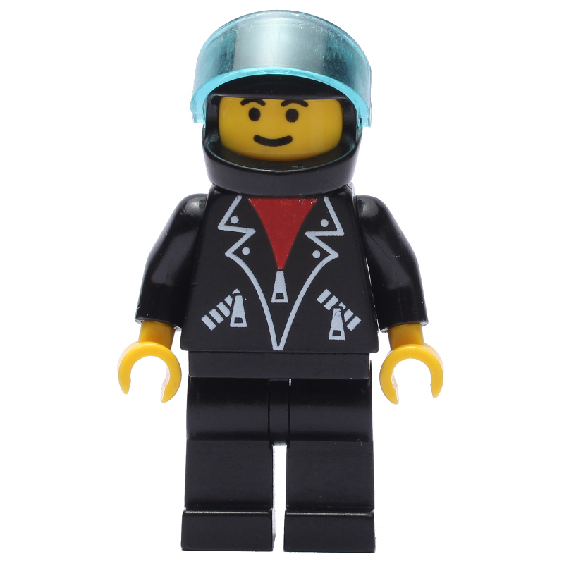 LEGO Black Jacket, Black Legs, Black Helmet (fig-007351)