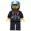 Black Jacket, Black Legs, Black Helmet