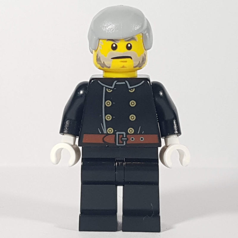 LEGO Fireman, Jacket with 8 Buttons and Belt, Light Bluish Gray Hair, Beard (fig-007363)