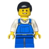 Boy, Blue Overalls, Short Blue Legs