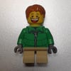 Boy, Green Jacket, Short Tan Legs, Dark Orange Hair