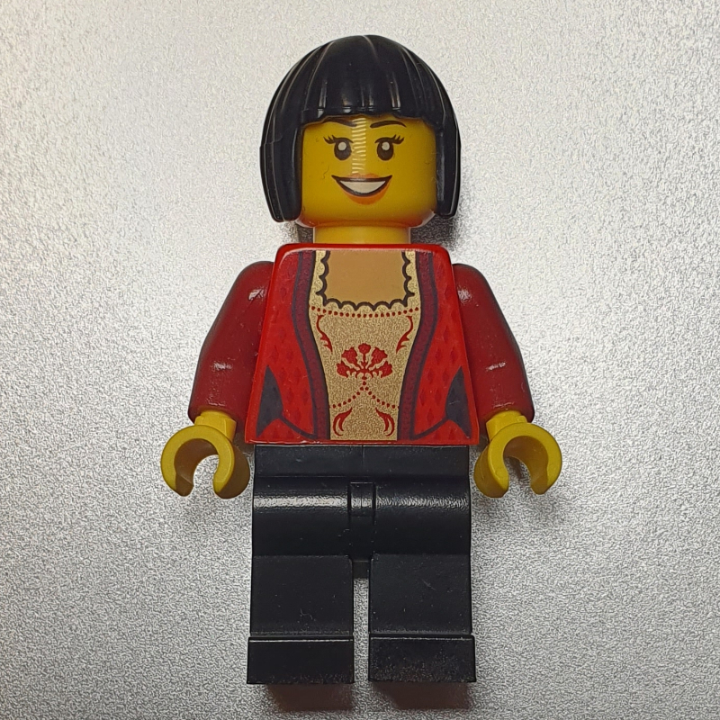 LEGO Woman, Corset, Black Legs, Black Hair (fig-007385)