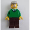 Man, Green V-Neck Sweater, Dark Brown Legs, Moustache