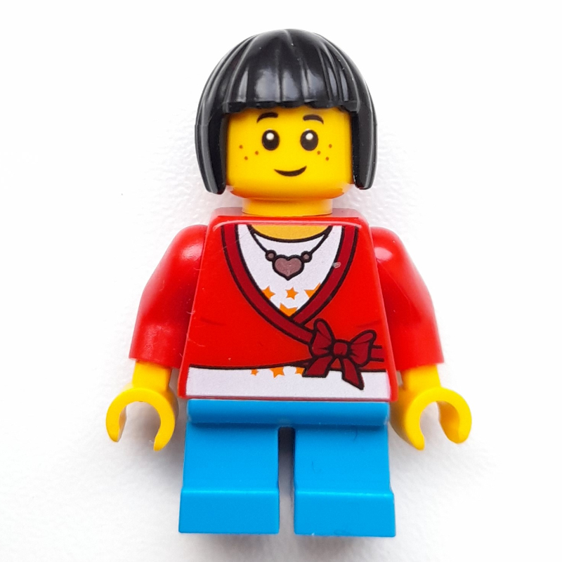 LEGO Girl, Cardigan Tied with Bow, Necklace, Short Dark Azure Legs (fig-007397)