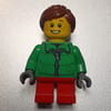 Girl, Green Jacket, Short Red Legs, Reddish Brown Hair