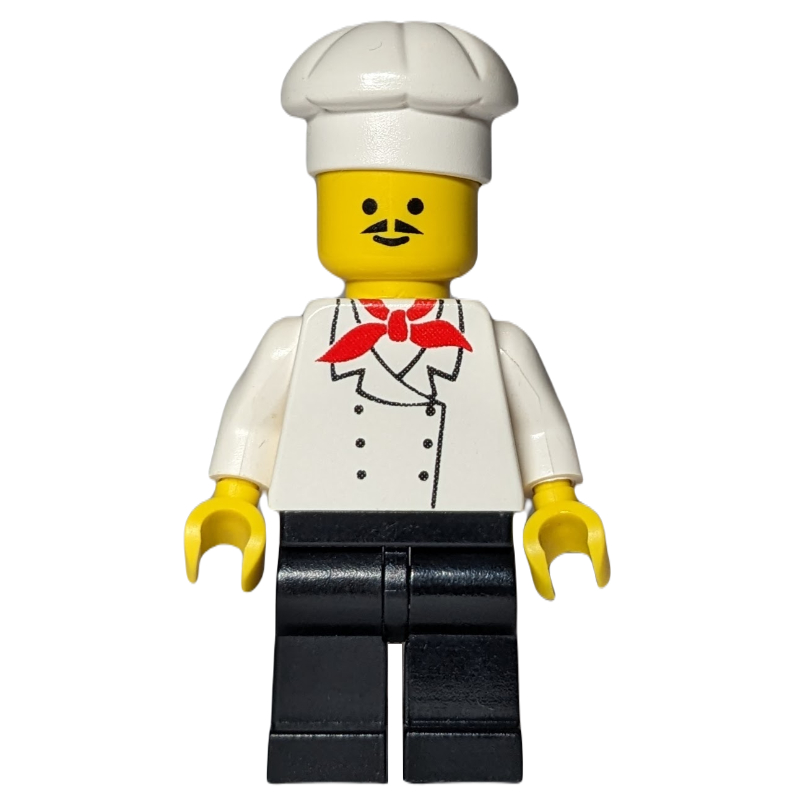 LEGO Chef, Red Neckerchief, Black Legs, Moustache (fig-007424)