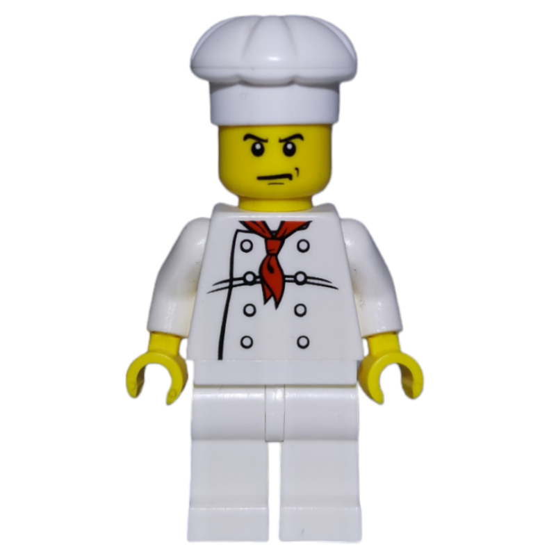 LEGO Chef, Red Neckerchief, White Legs, Annoyed (fig-007430)