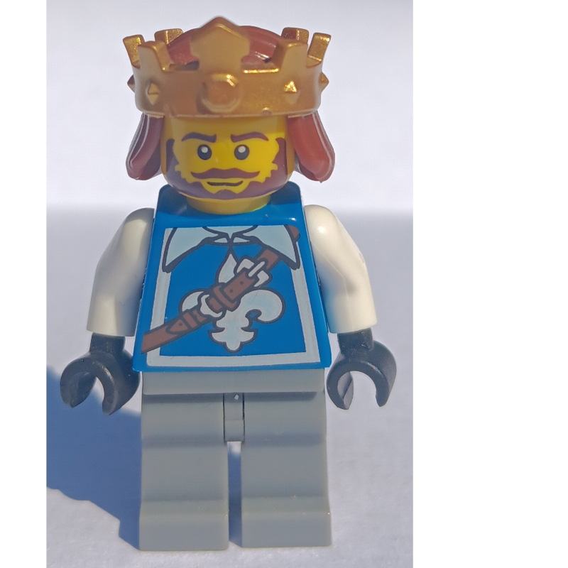 LEGO Warrior King, Fleur de Lis on Vest, Crown, Beard (fig-007447)