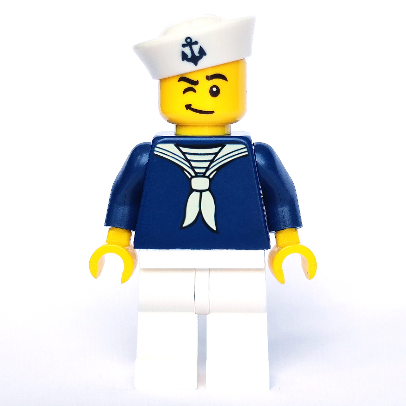 LEGO Sailor, Dark Blue Uniform, Sailor Hat with Anchor (fig-007458)