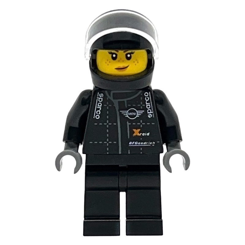 LEGO Race Driver, Black Torso, Black Legs, Black Helmet (fig-007493)