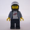 Race Driver, Sand Blue Torso, Dark Blue Legs, Black Helmet, Dodge