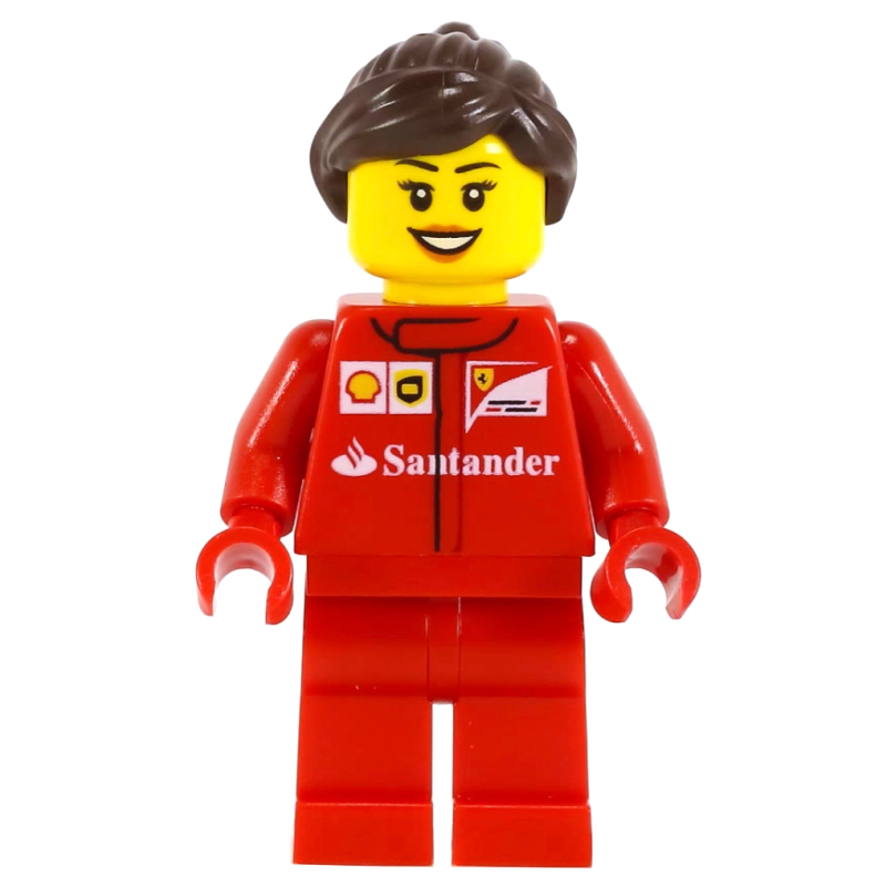 LEGO Crew Member Ferrari, Dark Brown Hair (fig-007514)