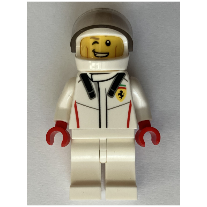 LEGO Race Driver, White Torso, White Legs, White Helmet, Ferrari (fig-007516)