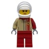 Race Driver, Tan Torso, Red Legs, White Helmet, Ferrari