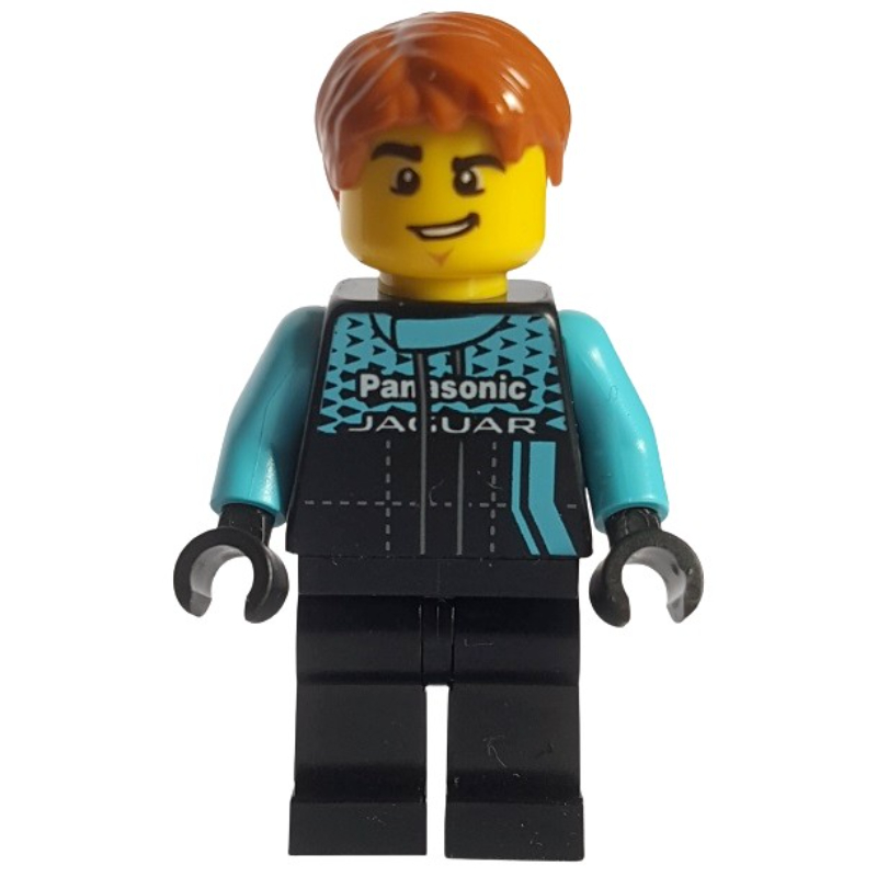 LEGO Race Driver, Black Torso, Black Legs, Jaguar (fig-007532)