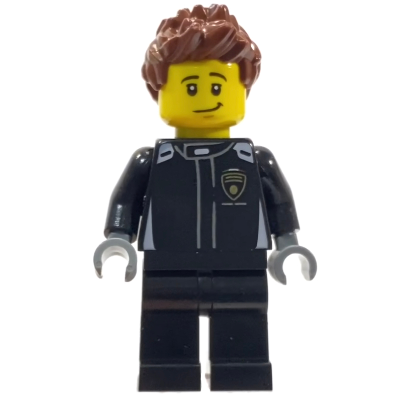 LEGO Race Driver, Black Torso, Black Legs, Black Helmet, Lamborghini, Male (fig-007533)