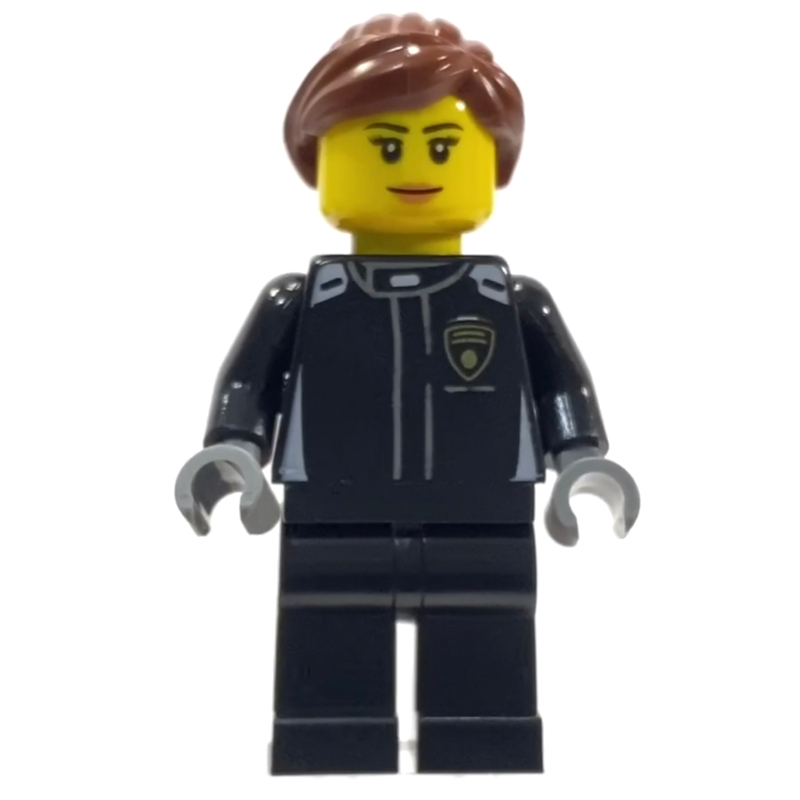 LEGO Race Driver, Black Torso, Black Legs, Black Helmet, Lamborghini, Female (fig-007534)